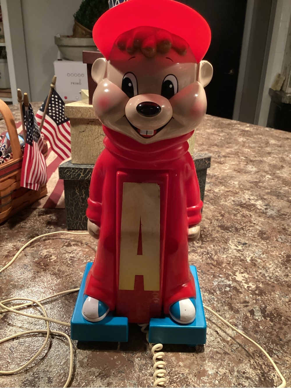 vintage 1984 Alvin and the Chipmunks corded landline telephone